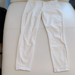 Mother The Looker Crop White Jeans